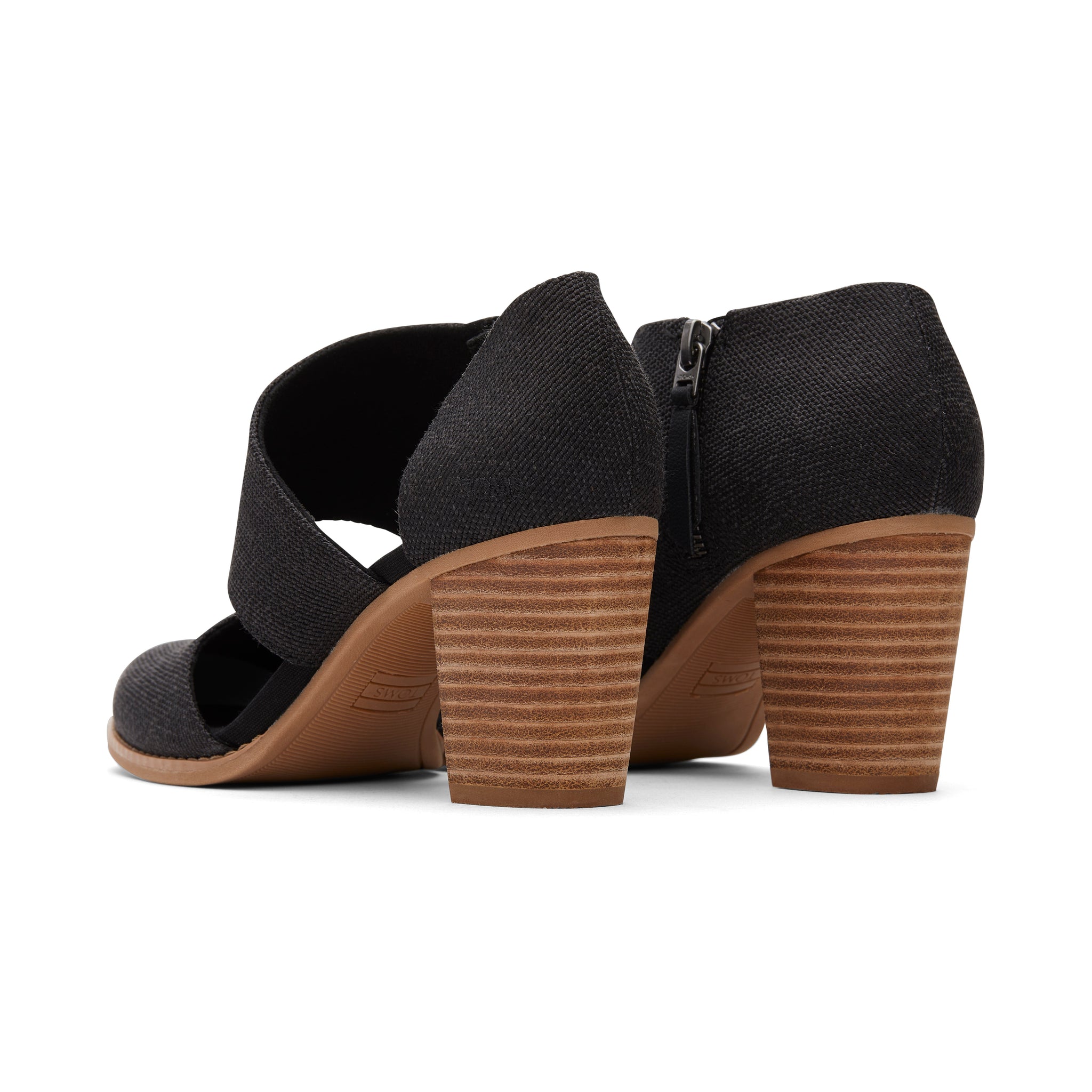 Milan Black Closed Toe Heel Back View