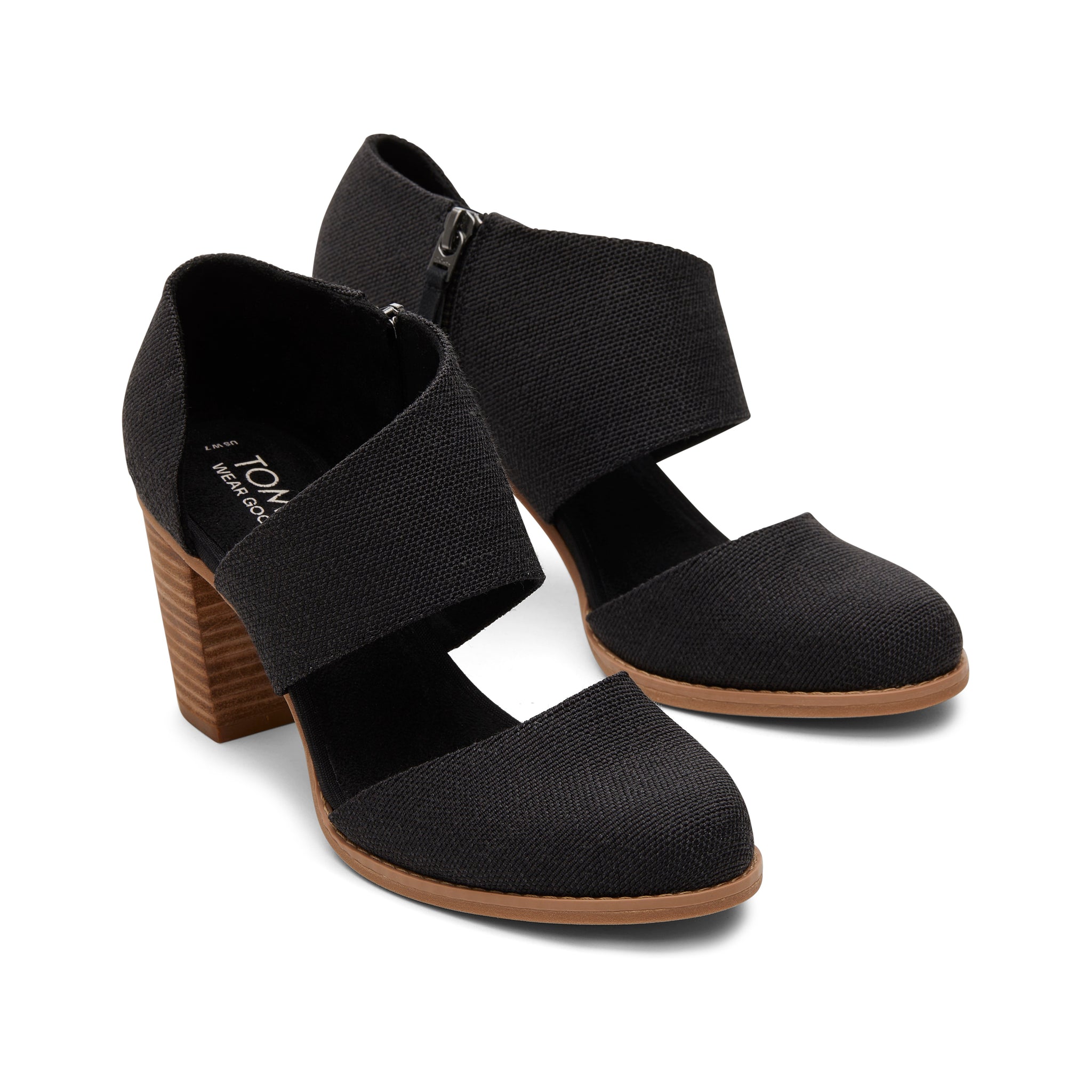 Milan Black Closed Toe Heel Front View