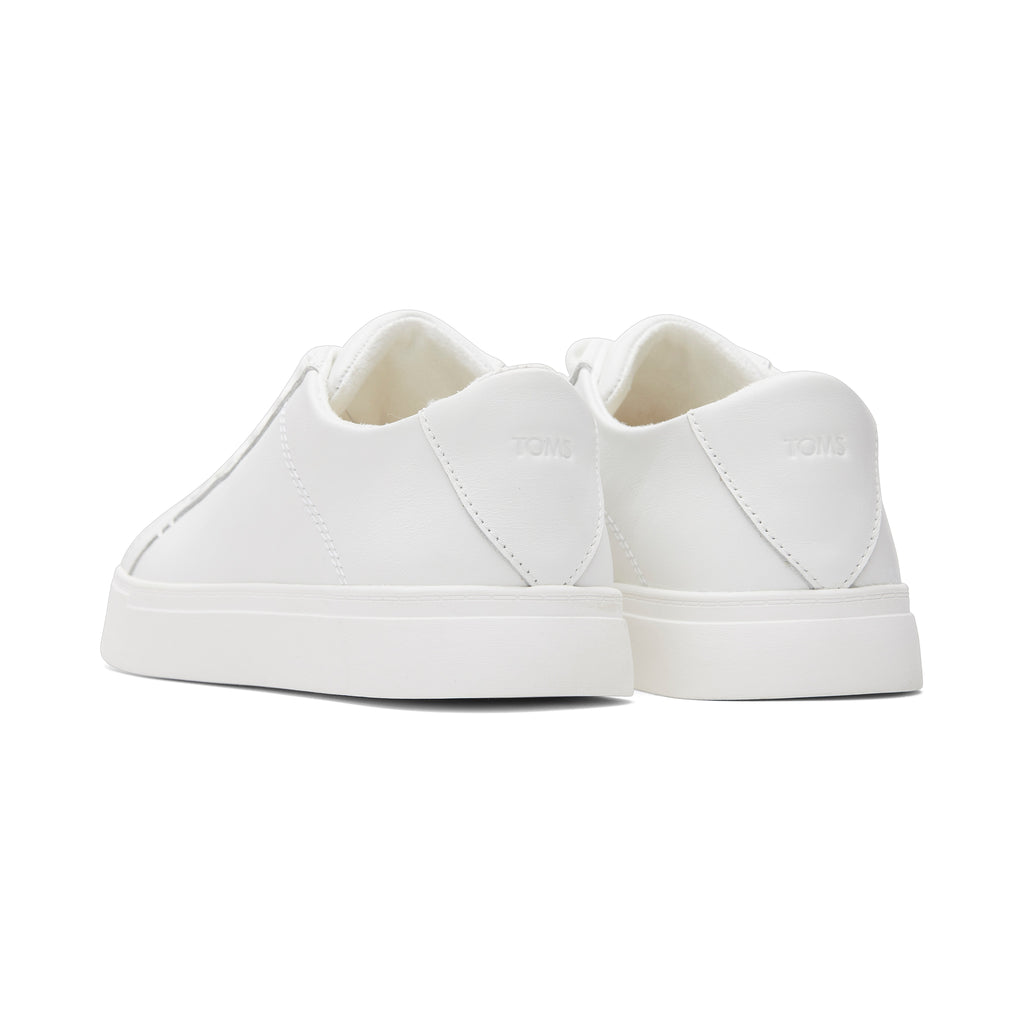 Kameron White Leather Sneaker Back View