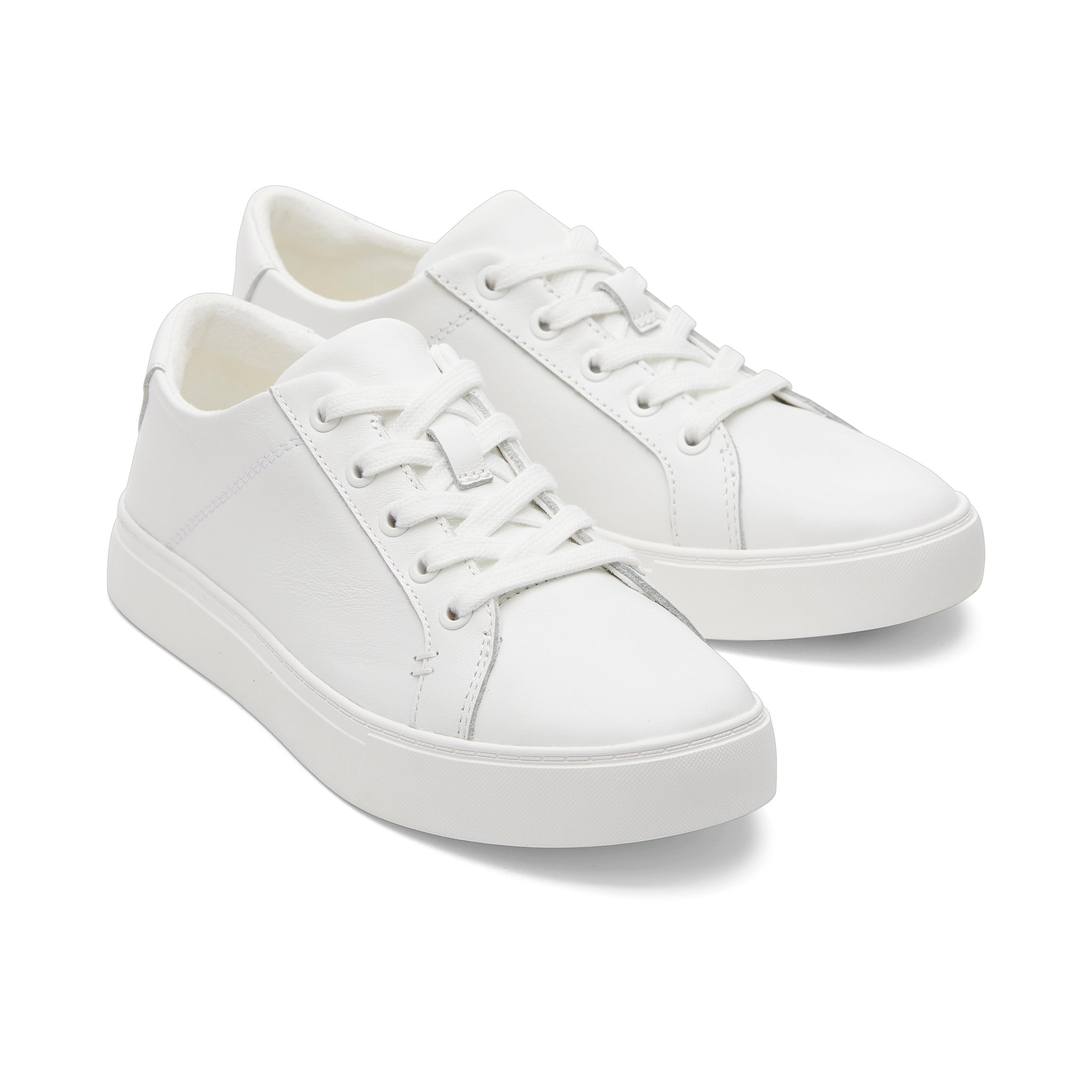 Kameron White Leather Sneaker Front View