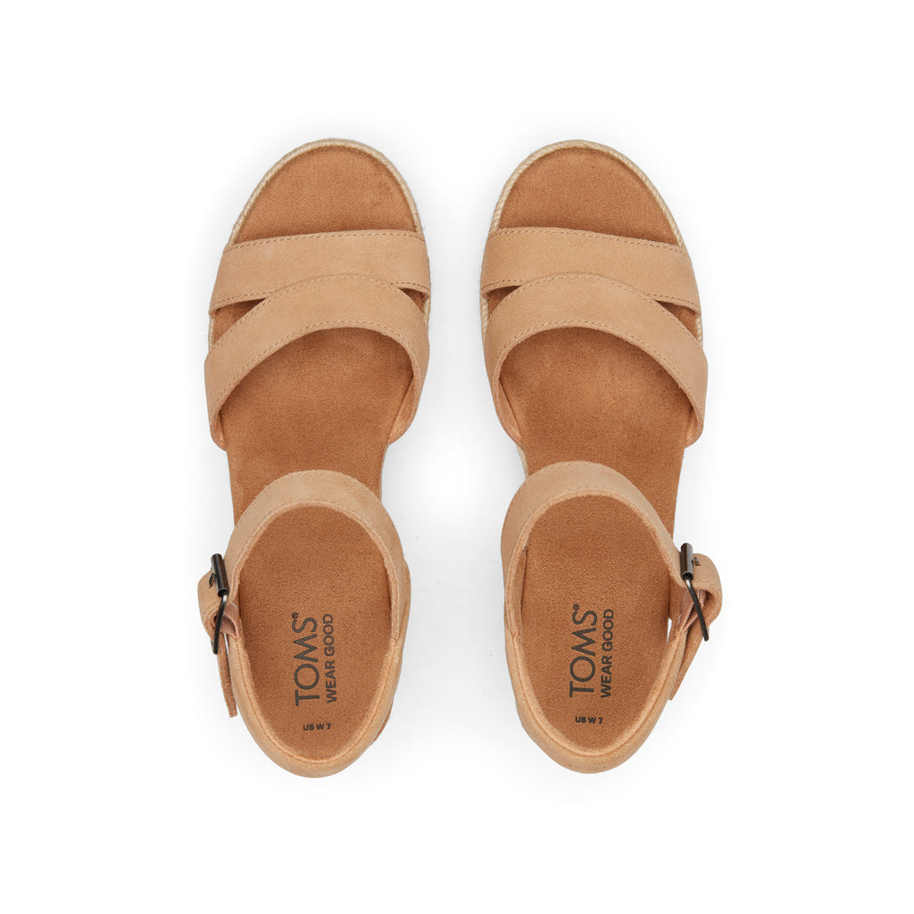 Audrey Honey Suede Wedge Sandal Top View