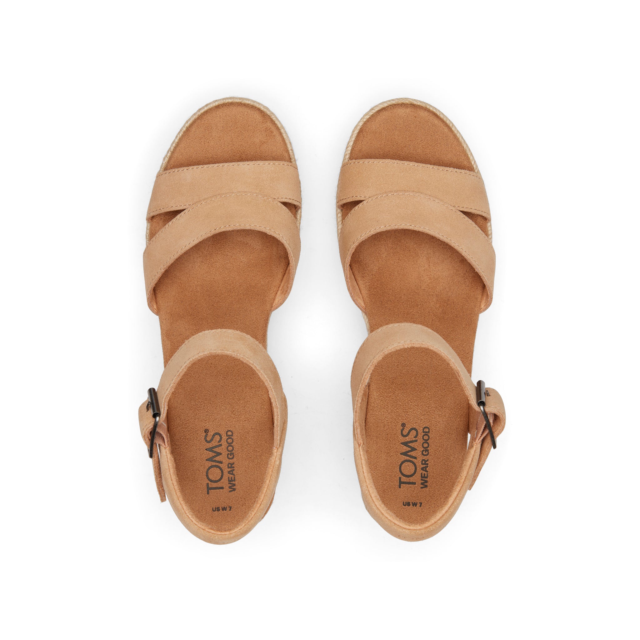 Audrey Honey Suede Wedge Sandal Top View