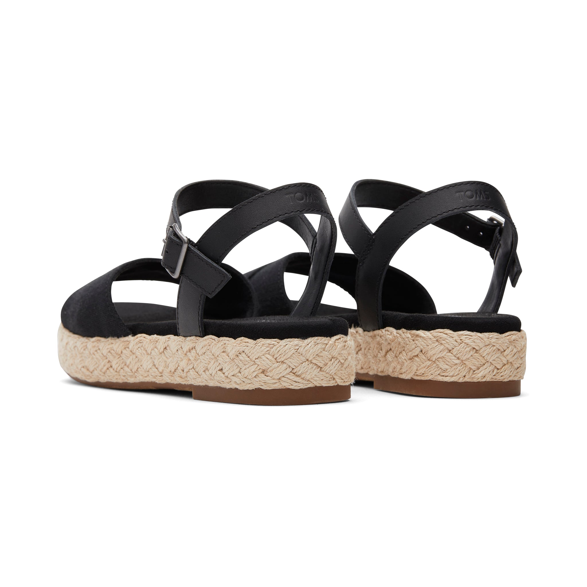 Abby Black Flatform Espadrille Sandal Back View