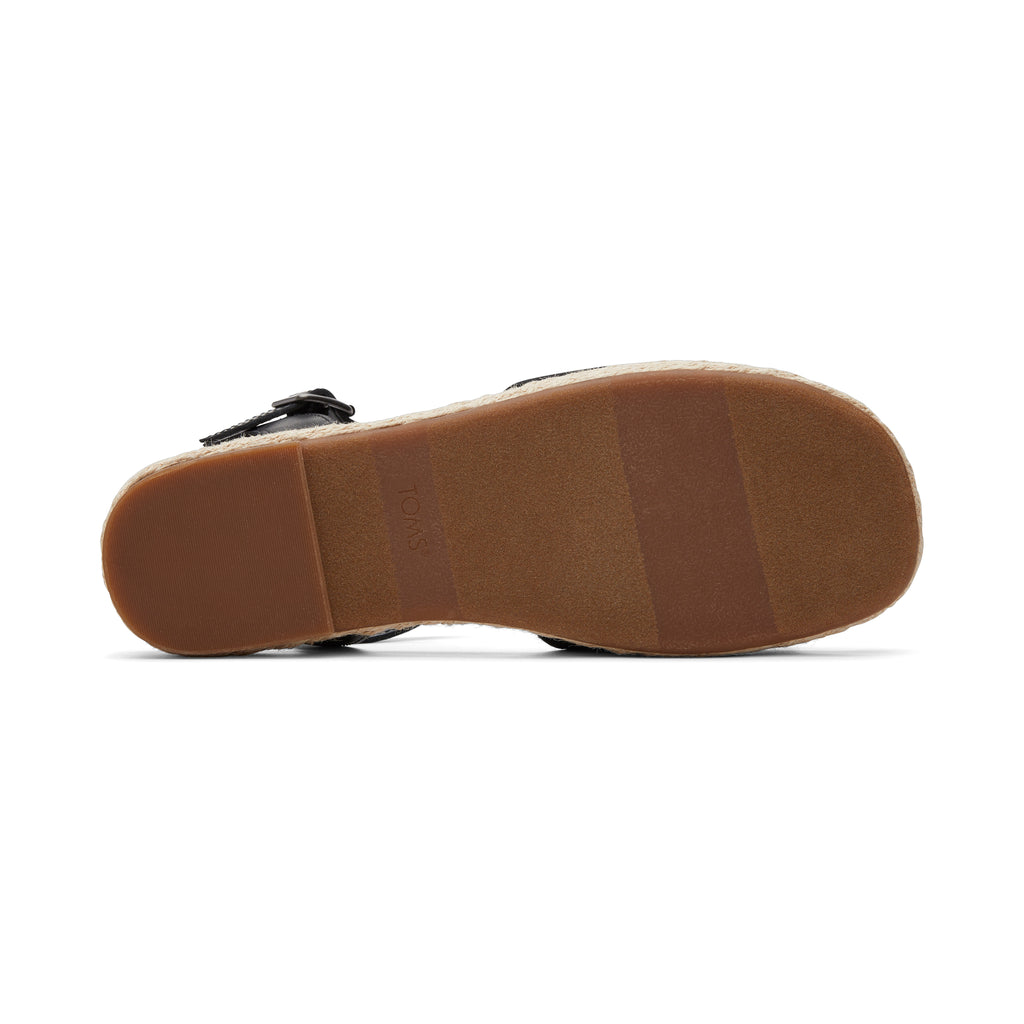 Abby Black Flatform Espadrille Sandal Bottom Sole View