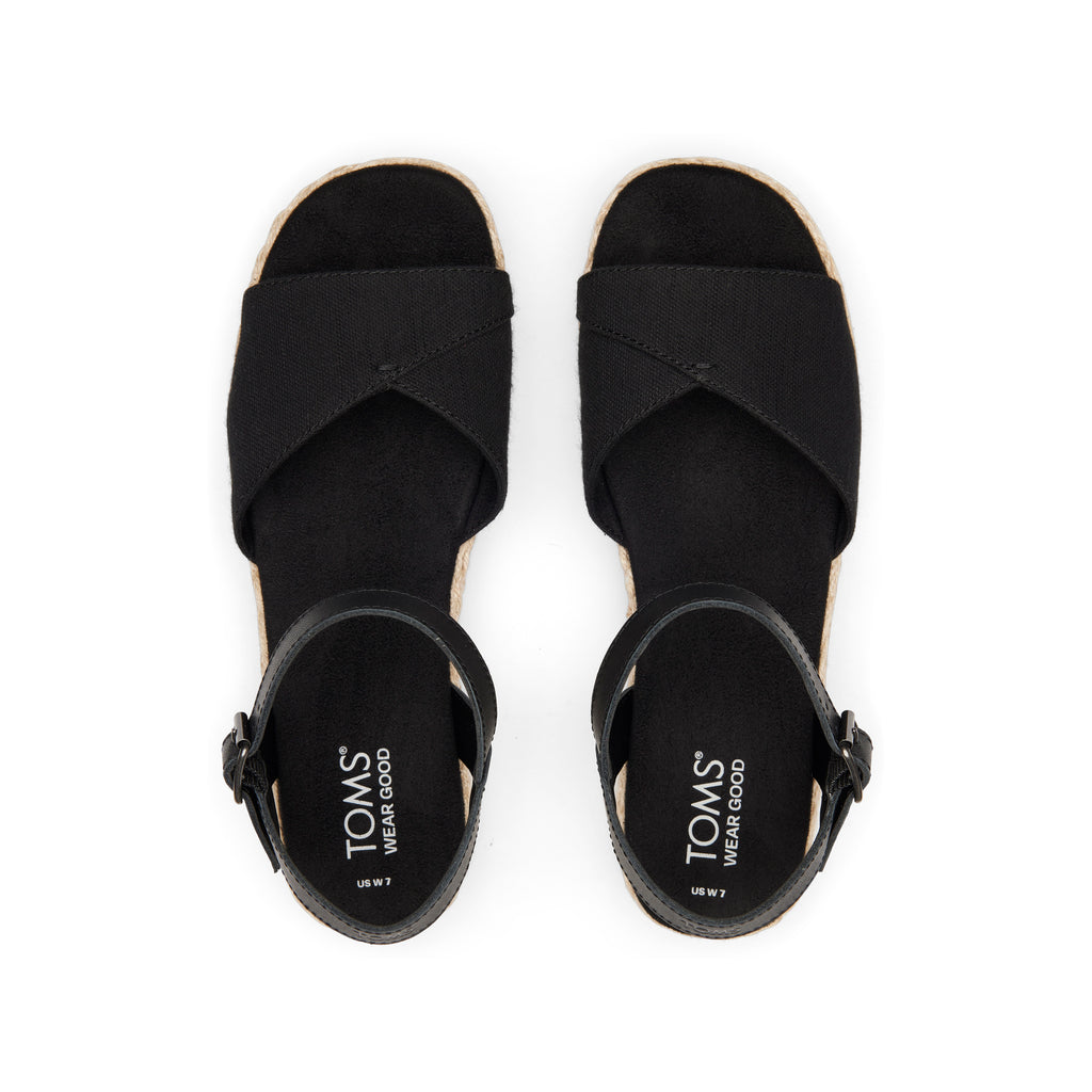 Abby Black Flatform Espadrille Sandal Top View