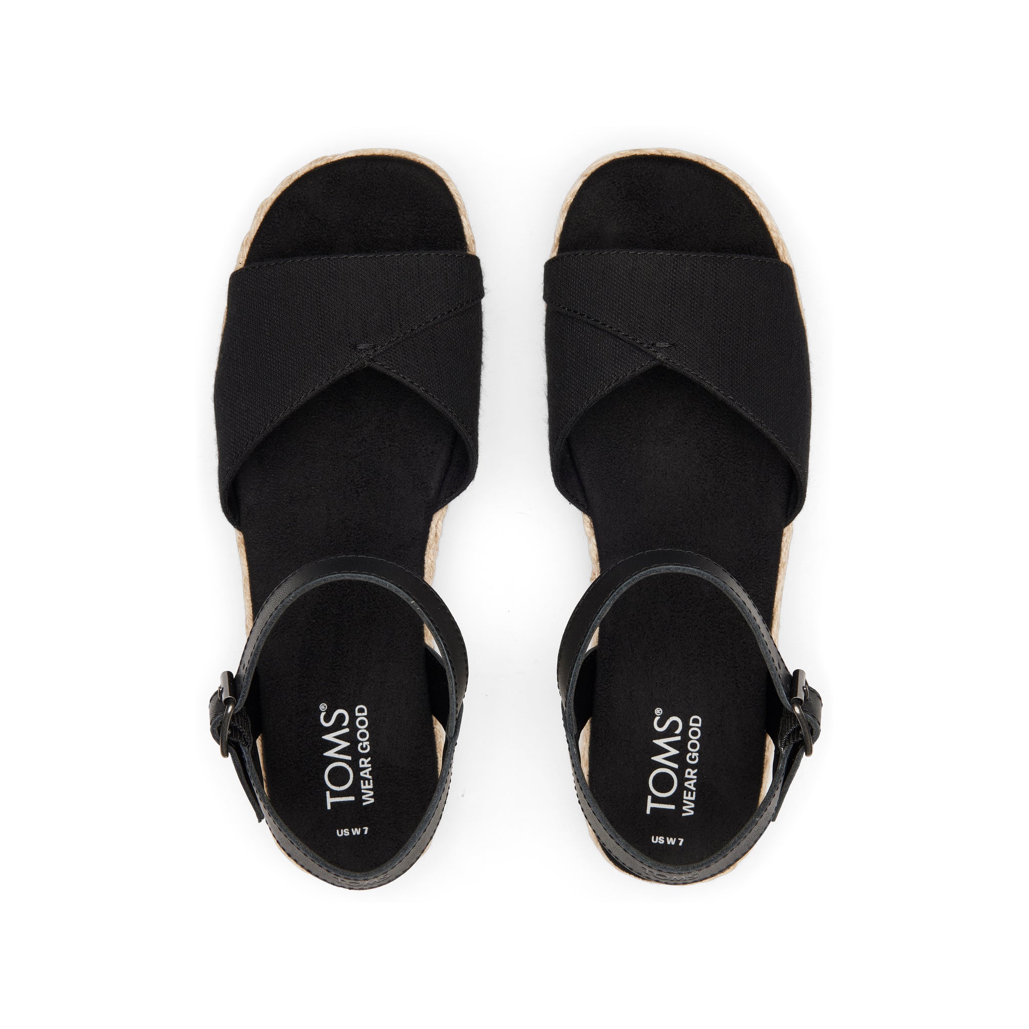 Abby Black Flatform Espadrille Sandal Top View