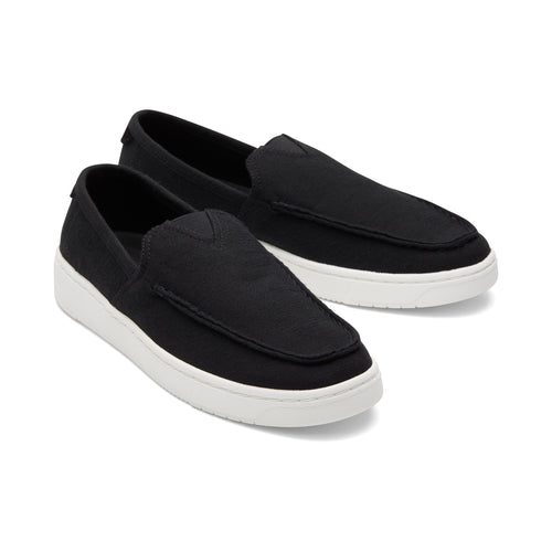 TRVL LITE Black Recycled Cotton Loafer Front View
