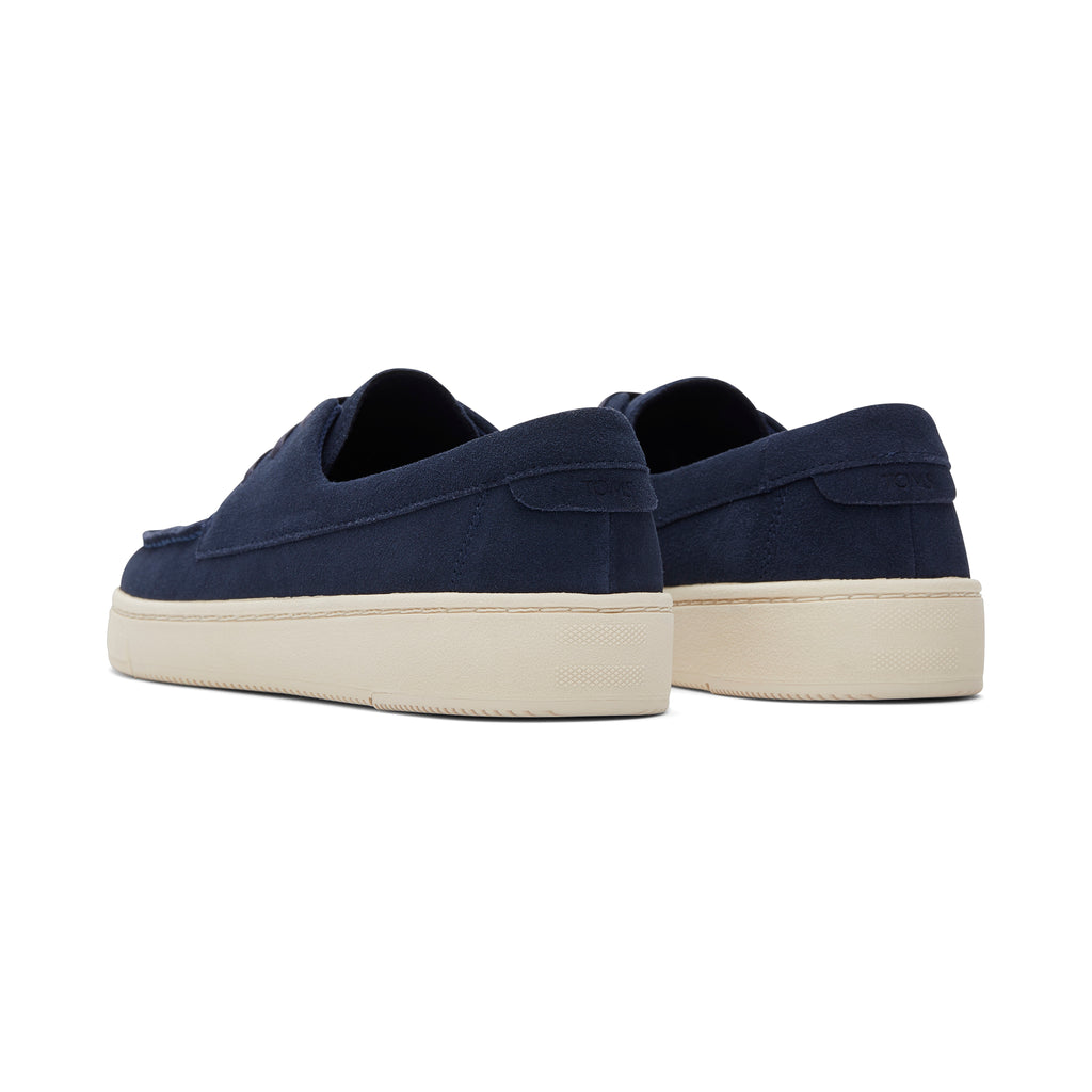 TRVL LITE London Navy Suede Loafer Back View