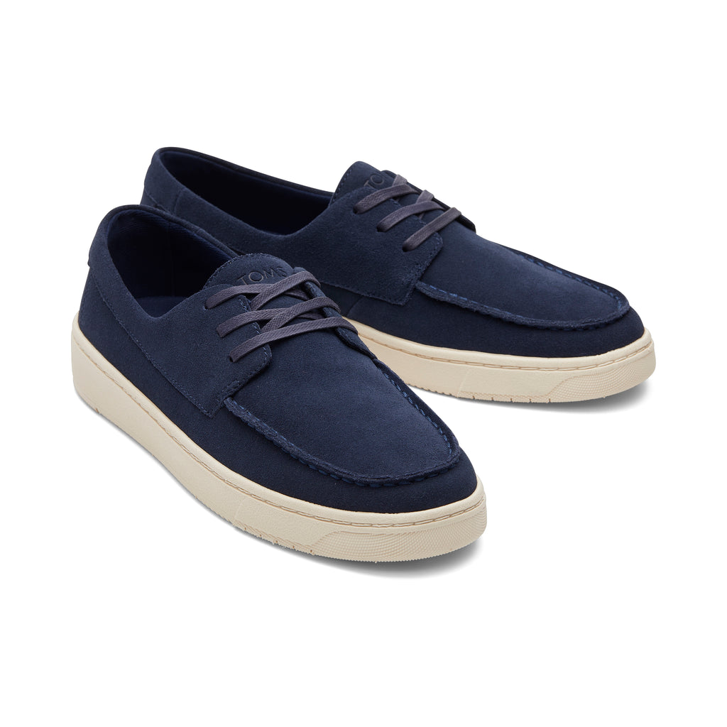 TRVL LITE London Navy Suede Loafer Front View