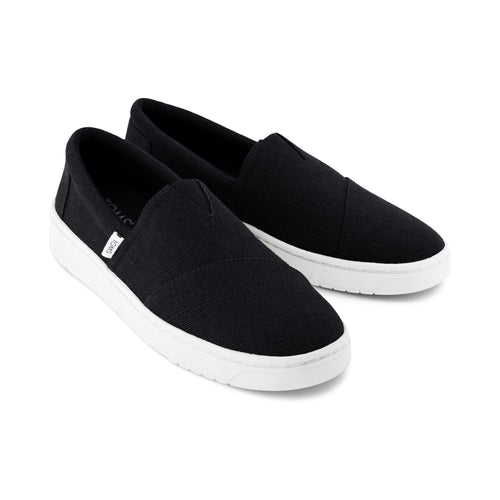 TRVL LITE Alpargata Black Slip On Sneaker Front View