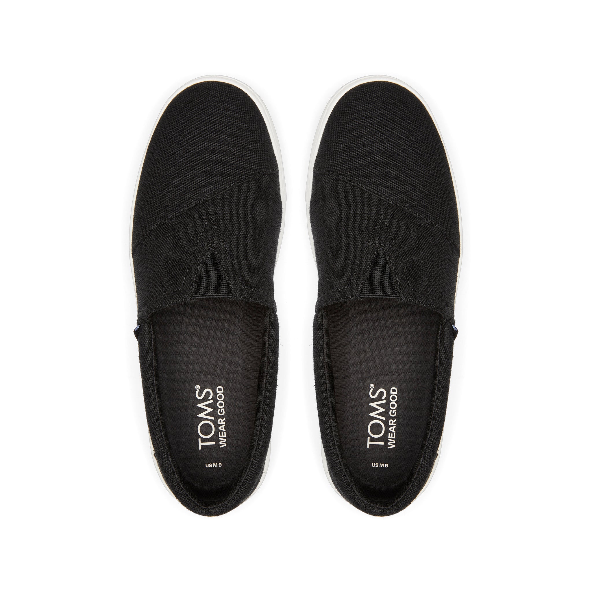 TRVL LITE Alpargata Black Slip On Sneaker Top View