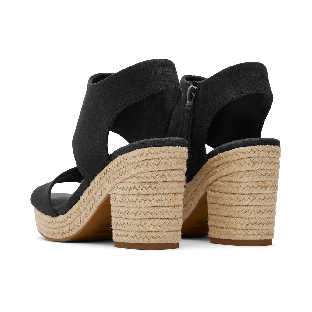 Majorca Rope Black Platform Sandal Back View
