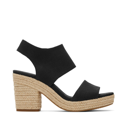 Majorca Rope Black Platform Sandal Side View