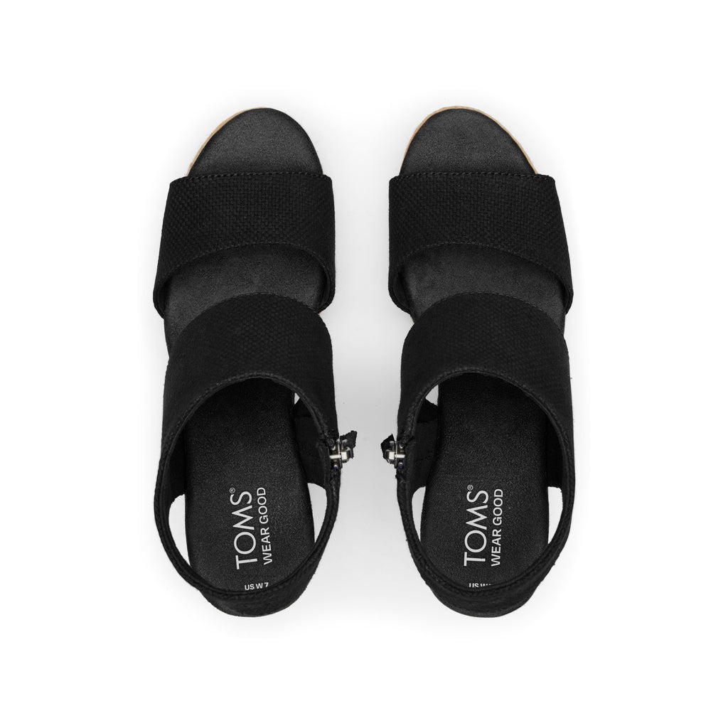Majorca Rope Black Platform Sandal Top View