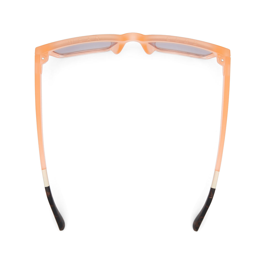 Adelaide Peach Crystal Fade Traveler Sunglasses Top View