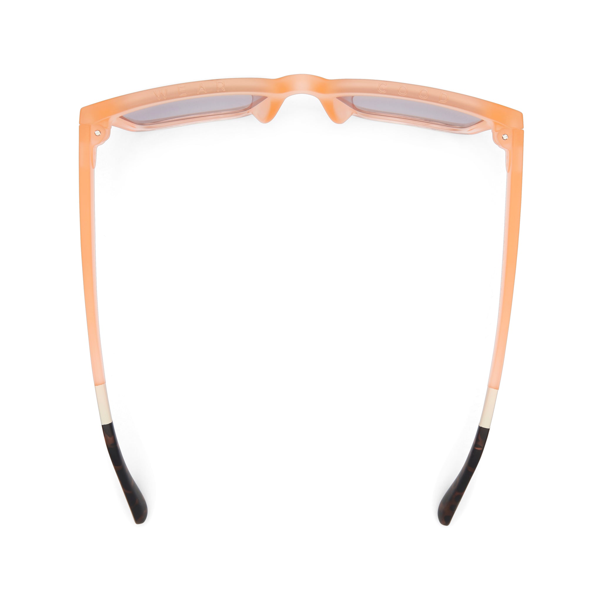 Adelaide Peach Crystal Fade Traveler Sunglasses Top View