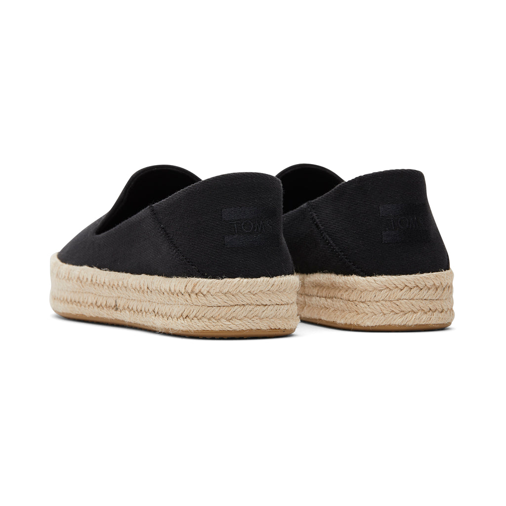 Carolina Black Twill Espadrille Back View