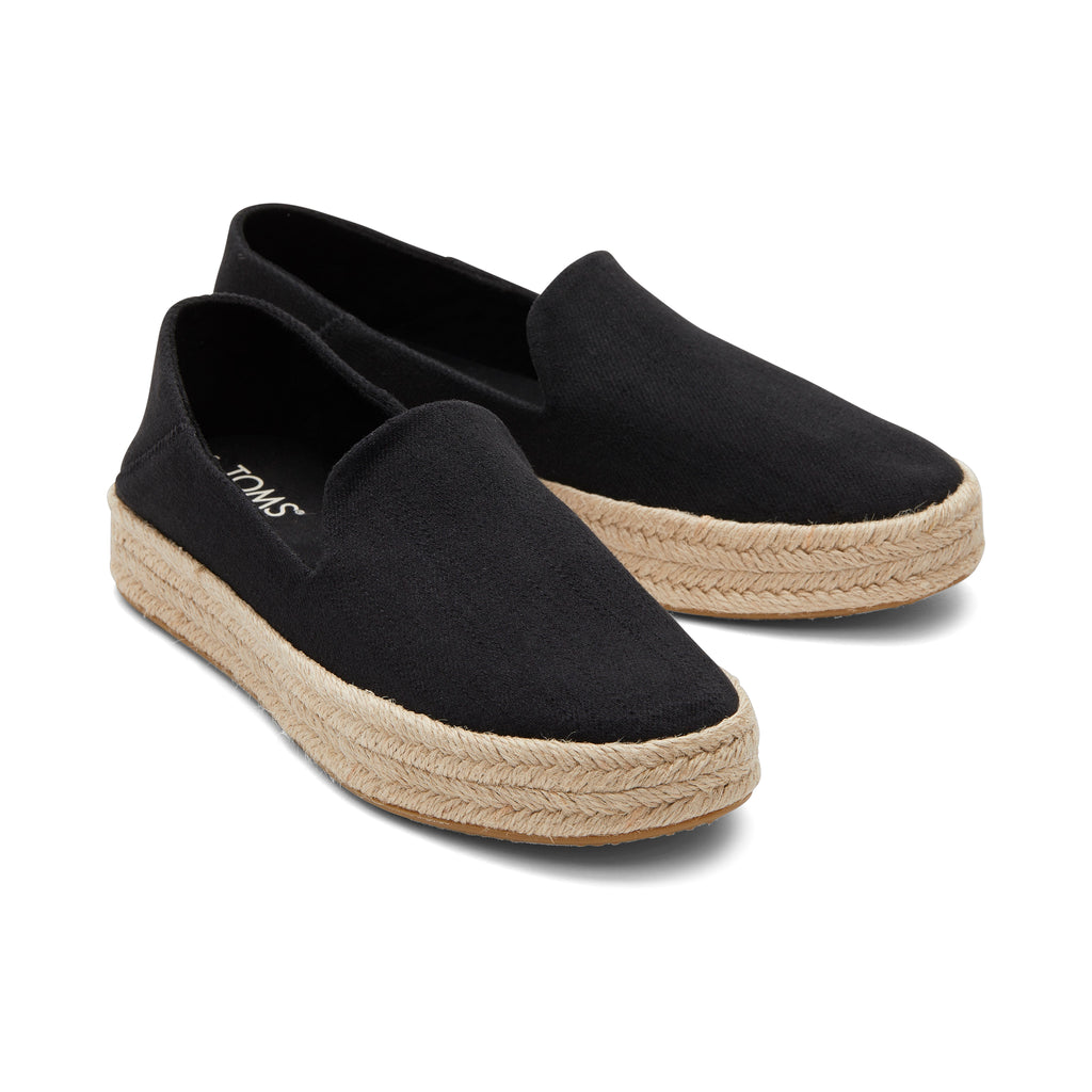 Carolina Black Twill Espadrille Front View