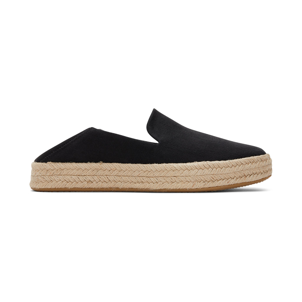 Carolina Black Twill Espadrille Side View