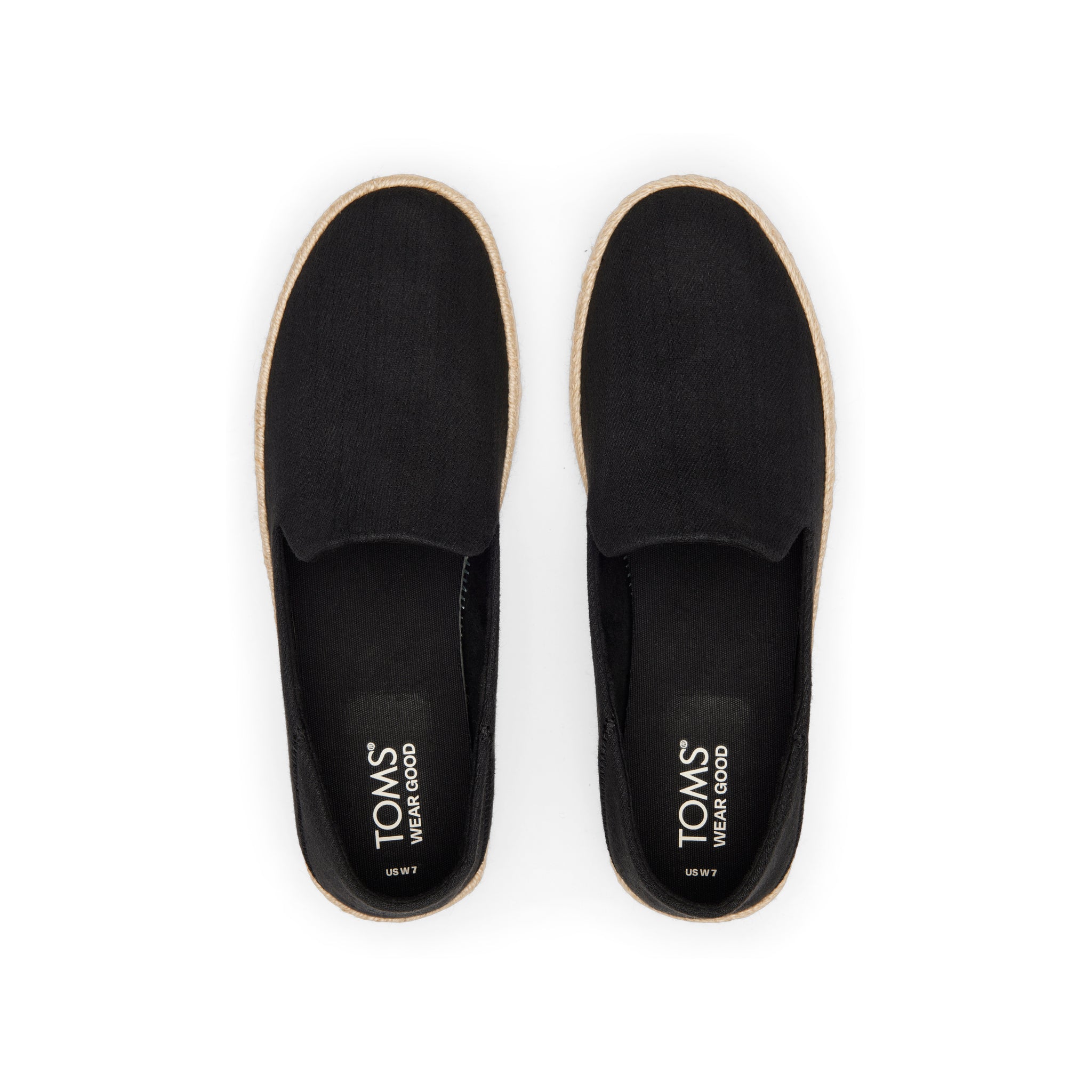 Carolina Black Twill Espadrille Top View