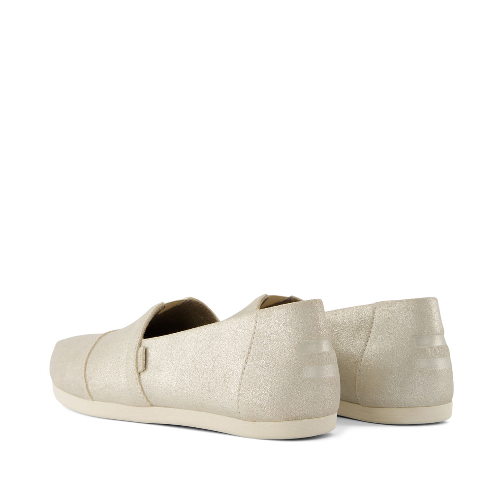 Alpargata Champagne Metallic Suede Back View