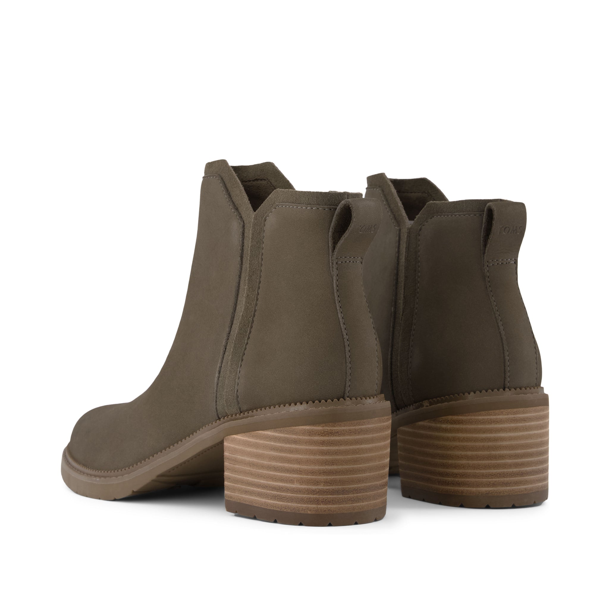 Hailey Heeled Boot - Water Resistant Canteen Nubuck Leather Back View