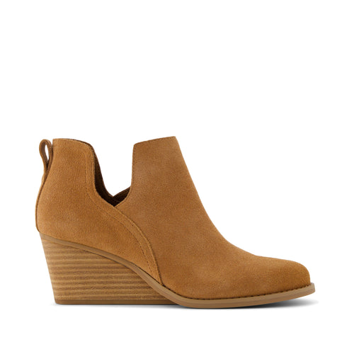 Gwen Brown Suede Wedge Boot Side View