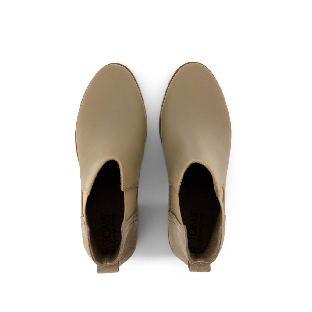 Evelyn Chelsea Heeled Boot - Dune Leather Suede Top View