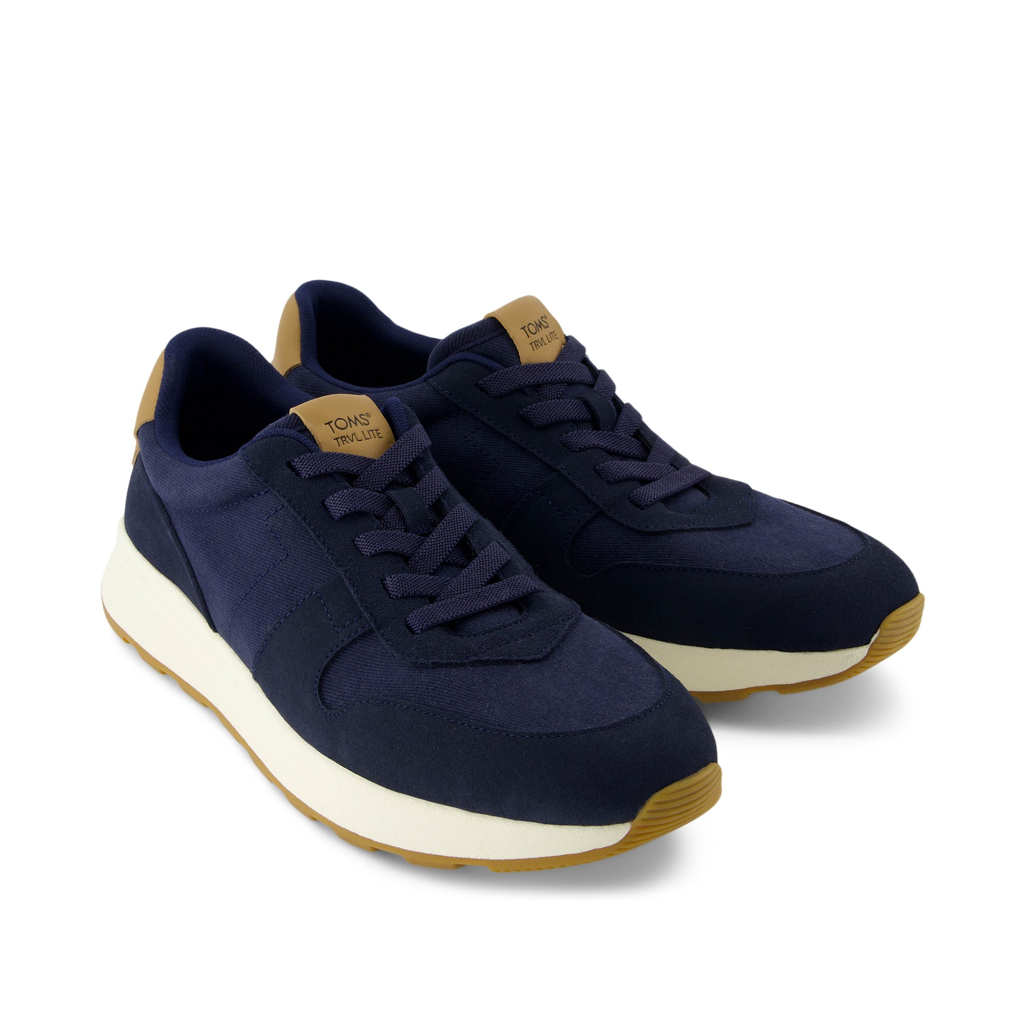 TRVL Lite Retro Runner Navy Water Repellent Sneaker Front View
