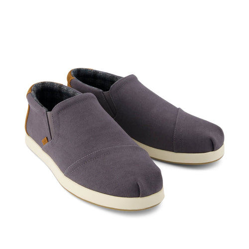 Alp Fwd Mid Dark Grey Vintage Twill Slip On Espadrille Front View