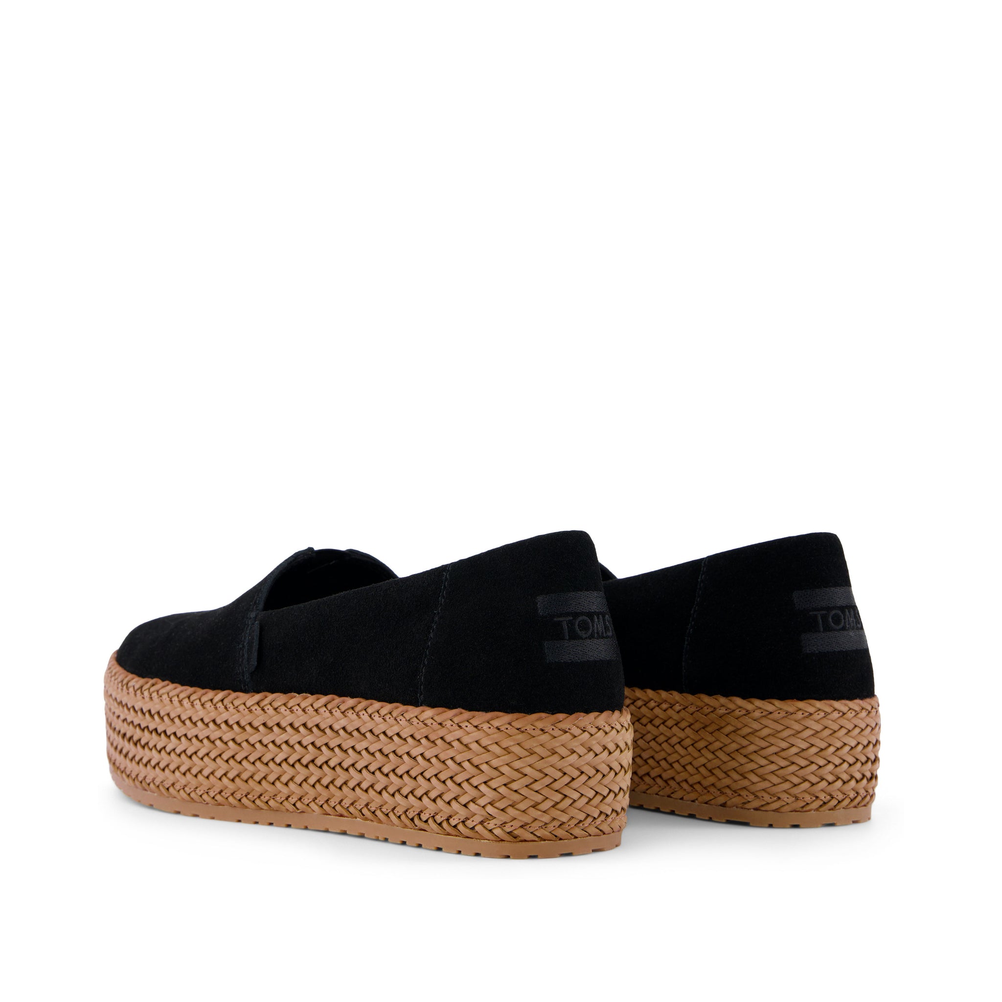 Valencia Black Suede Espadrille Platform Espadrille Back View
