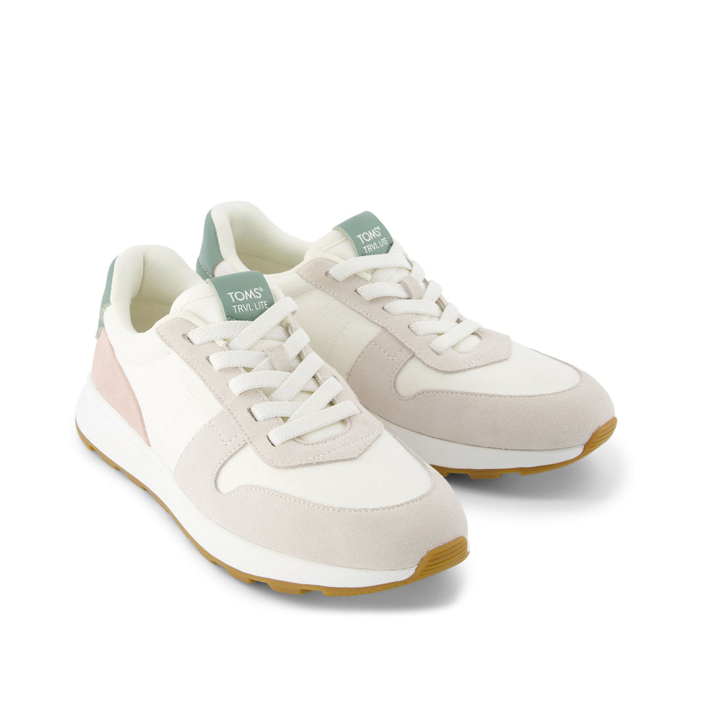 TRVL LITE Retro Runner Natural Vintage Twill Sneaker Front View