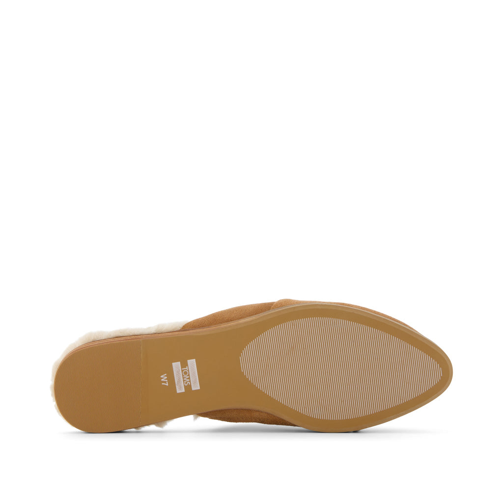 Jade Brown Faux Fur Suede Flat Bottom Sole View