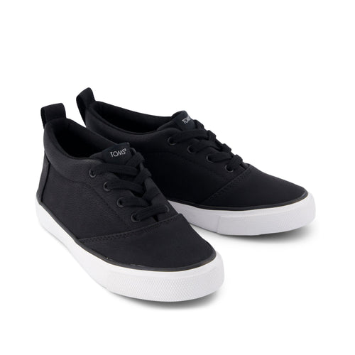 Youth Fenix Mid Black Suede Kids Sneaker Front View