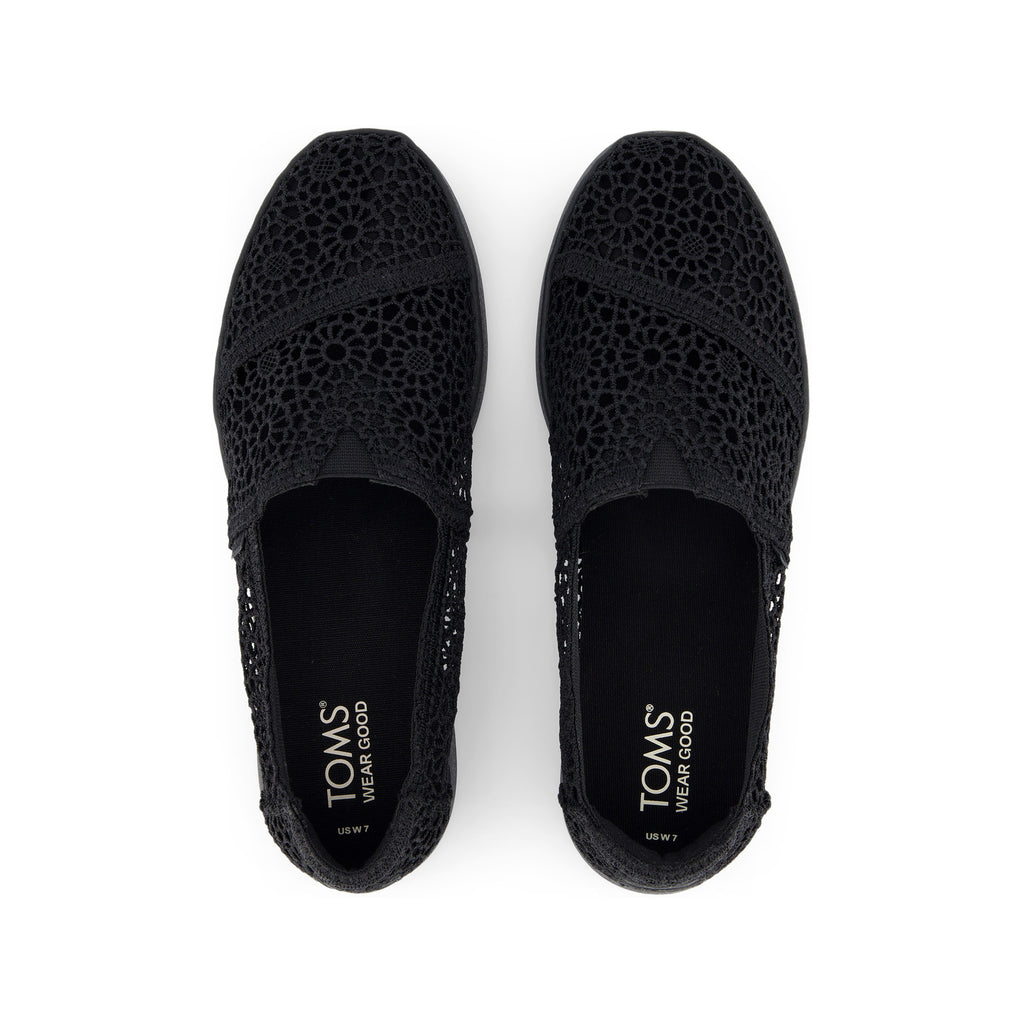 Alpargata Plus Black Moroccan Crochet Top View