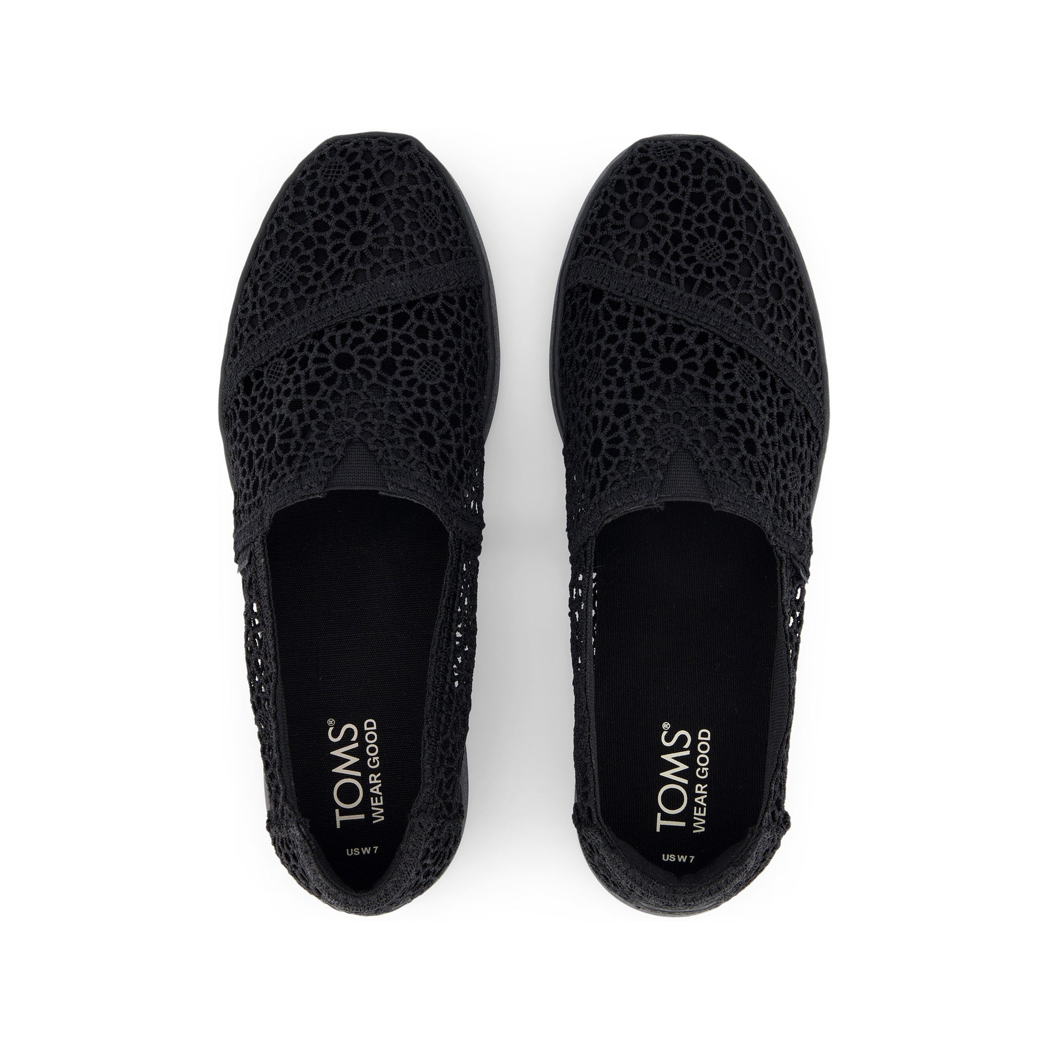 Alpargata Plus Black Moroccan Crochet Top View