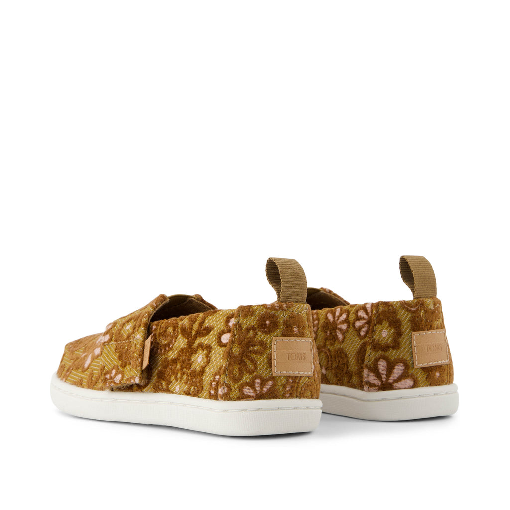 Alpargata Golden Honey Floral Brocade Toddler Shoe Back View