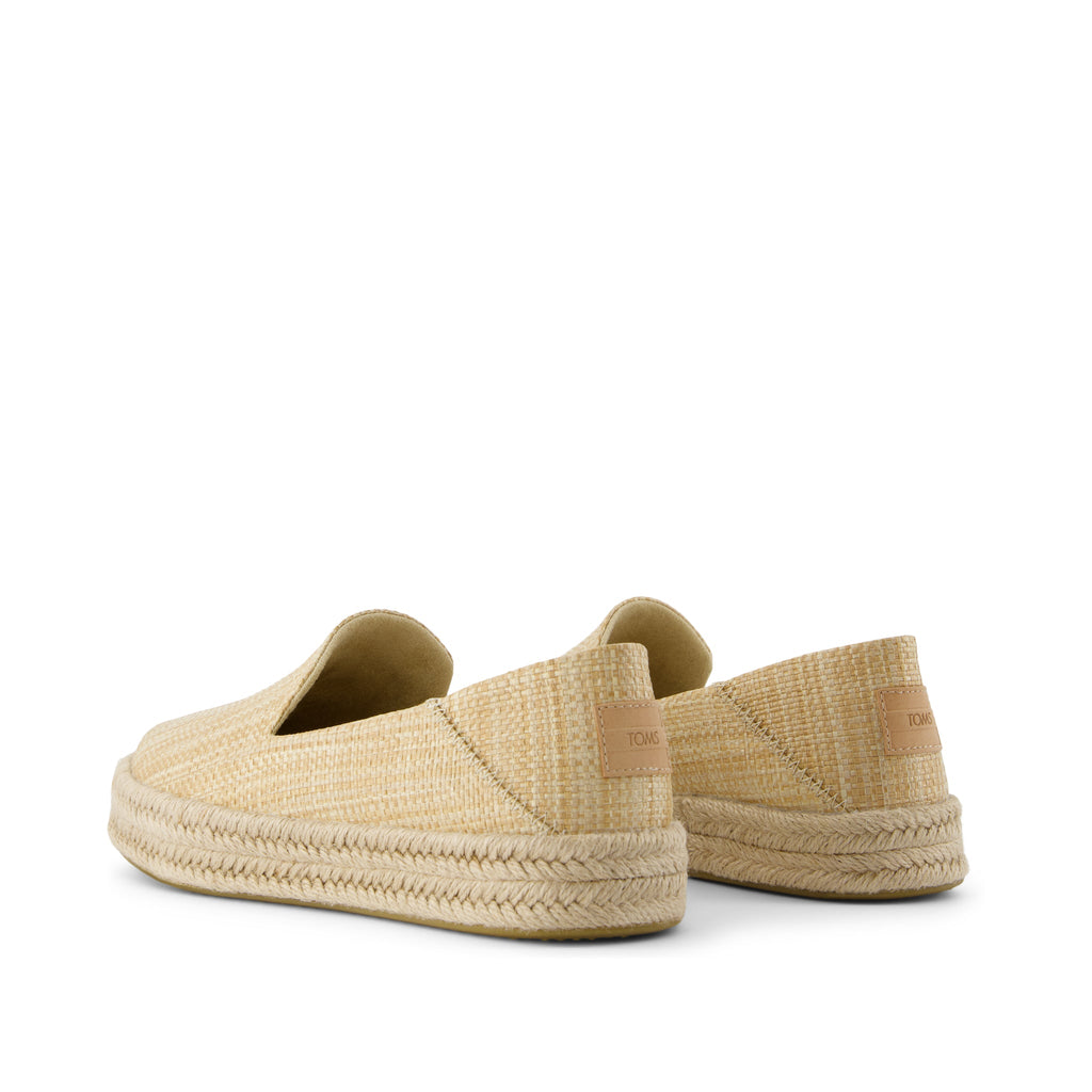 Carolina Espadrille - Almond Raffia Back View