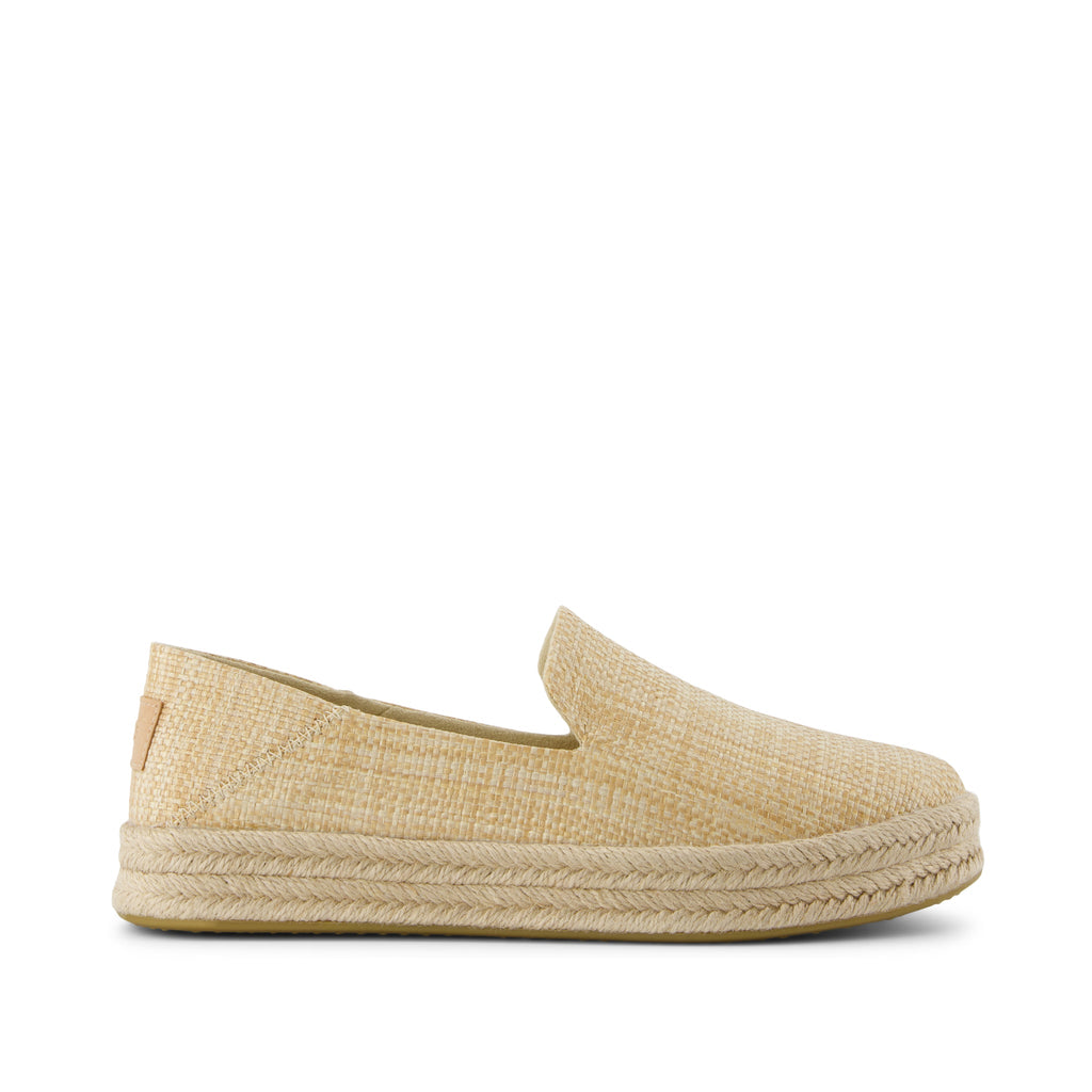 Carolina Espadrille - Almond Raffia Side View