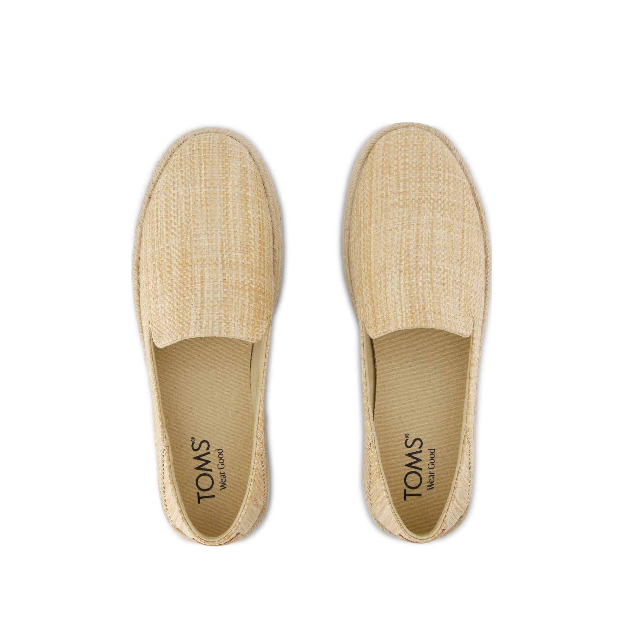 Carolina Espadrille - Almond Raffia Top View