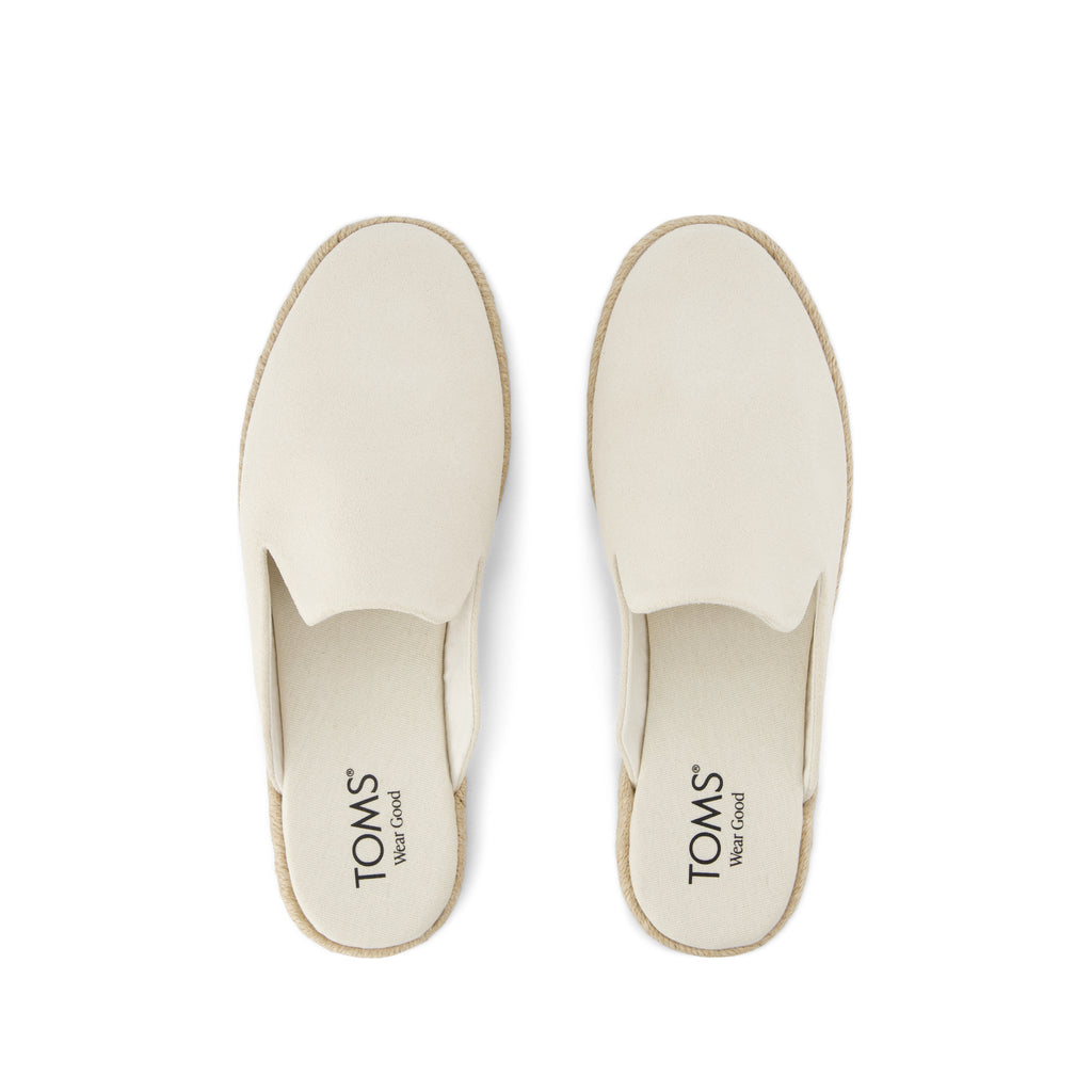 Santiago Mule Espadrille - Light Sand Suede Top View
