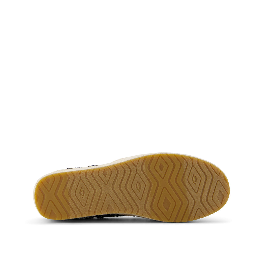 Valencia Platform Espadrille - Black Crochet Lace Bottom Sole View