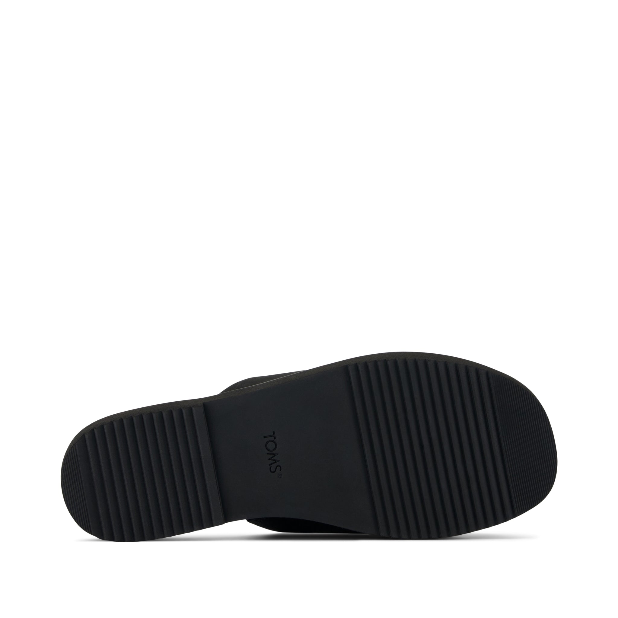 Mae Crossover Slide Sandal - Black Leather Bottom Sole View