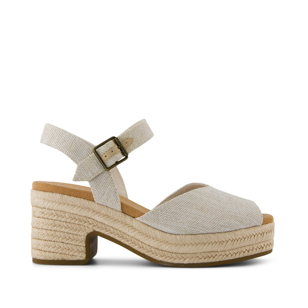 Isla Peep Toe Heeled Sandal - Natural Yarn Dye Side View