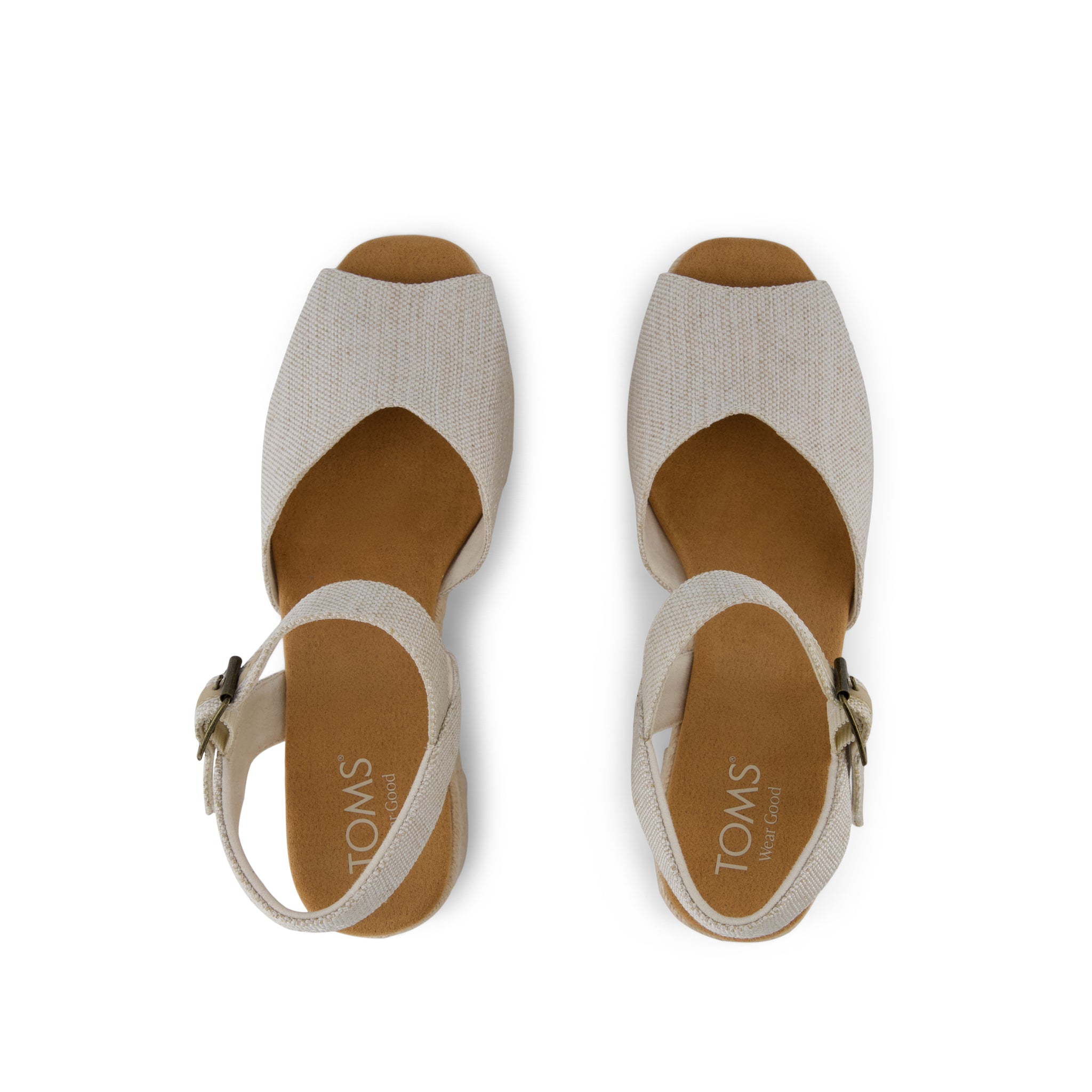 Isla Peep Toe Heeled Sandal - Natural Yarn Dye Top View