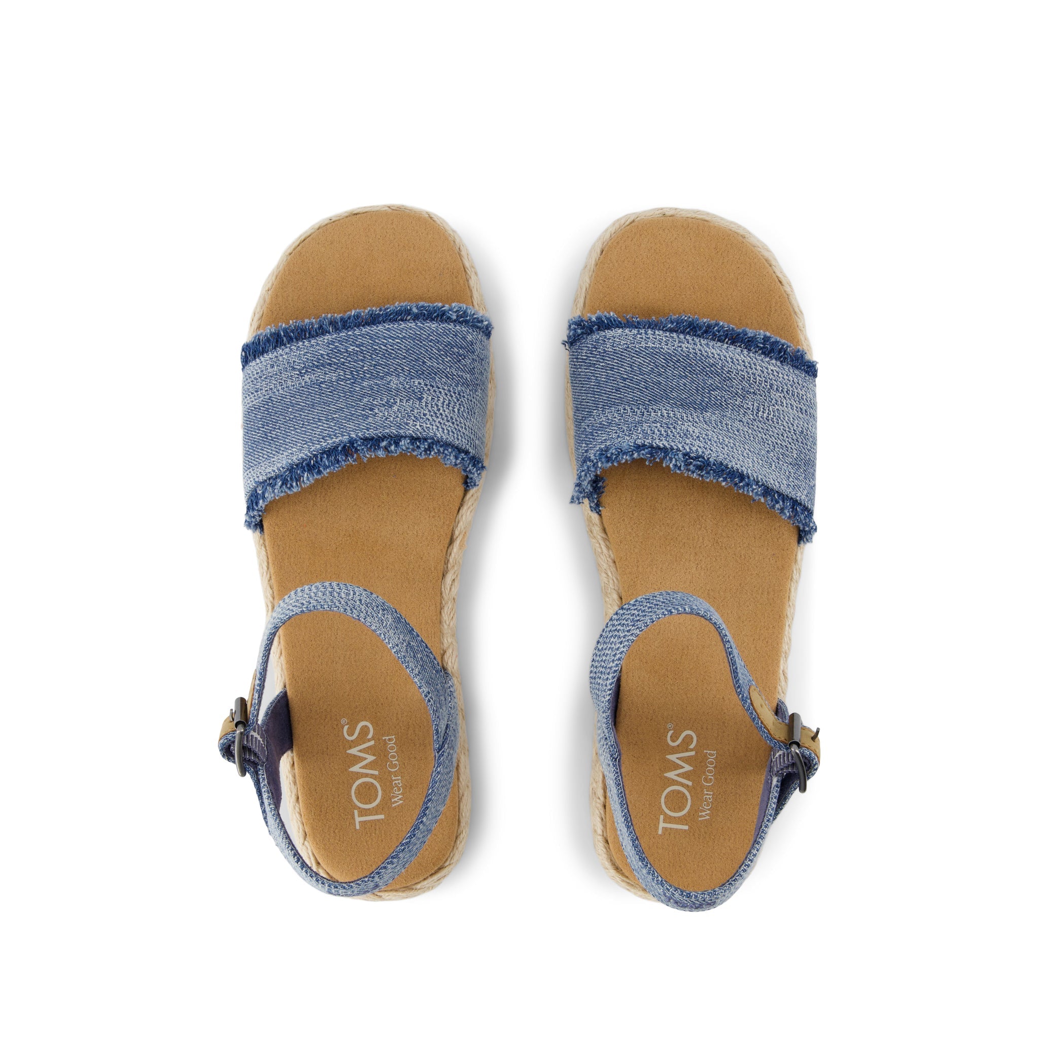 Abby Flatform Espadrille Sandal - Dark Sky Textured Denim Top View