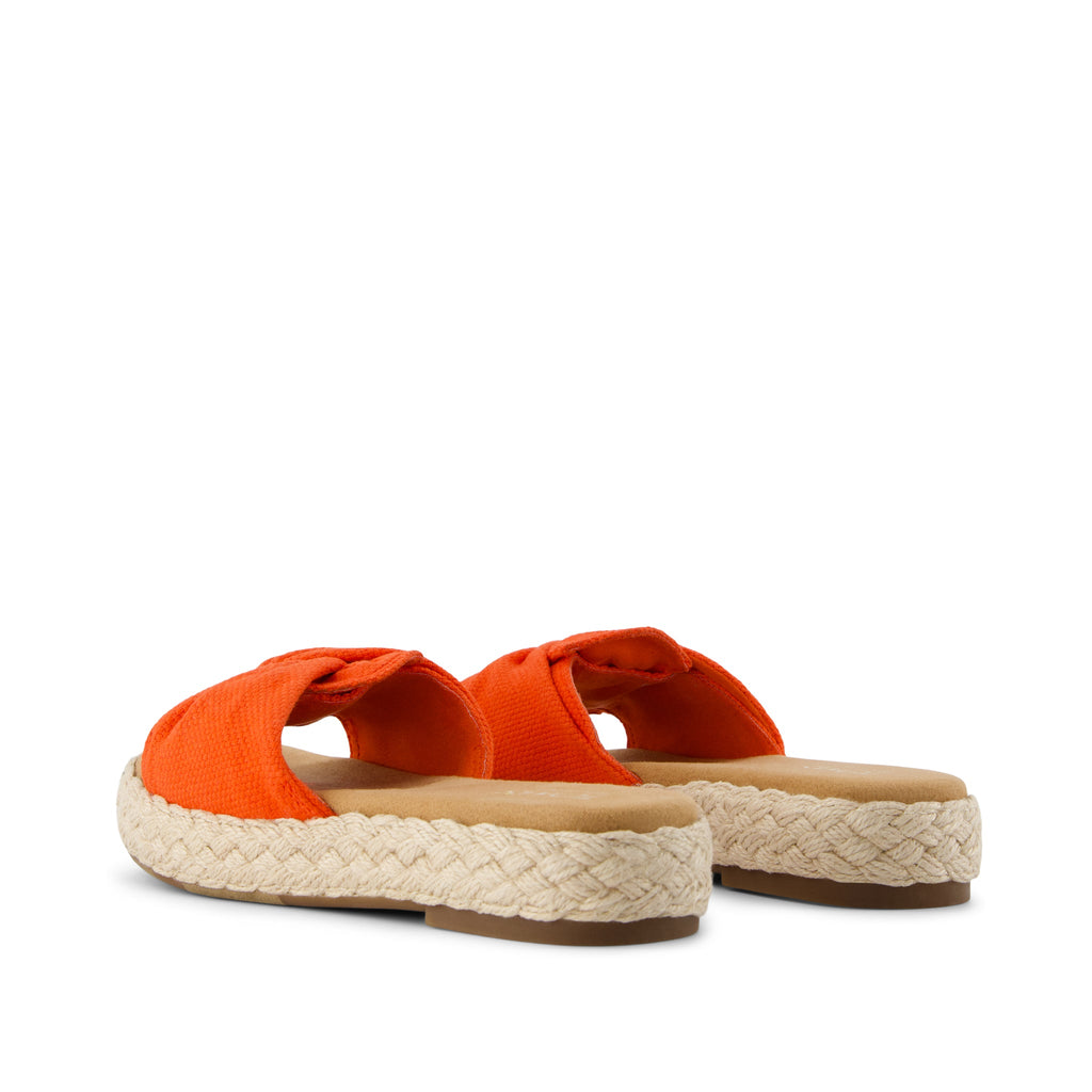 Abby Slide Flatform Espadrille Sandal - Flame Beachside Woven Back View
