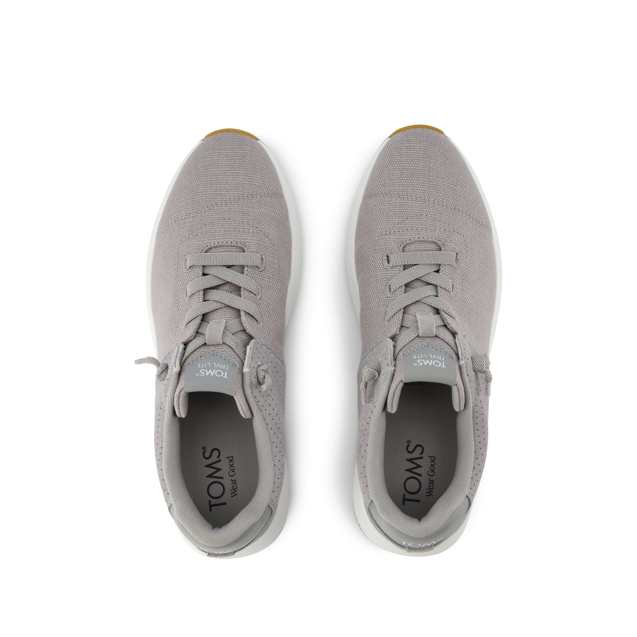 TRVL LITE Cabrillo Sneaker - Water Repellent Drizzle Grey Legacy Canvas and Perforated Suede Top View