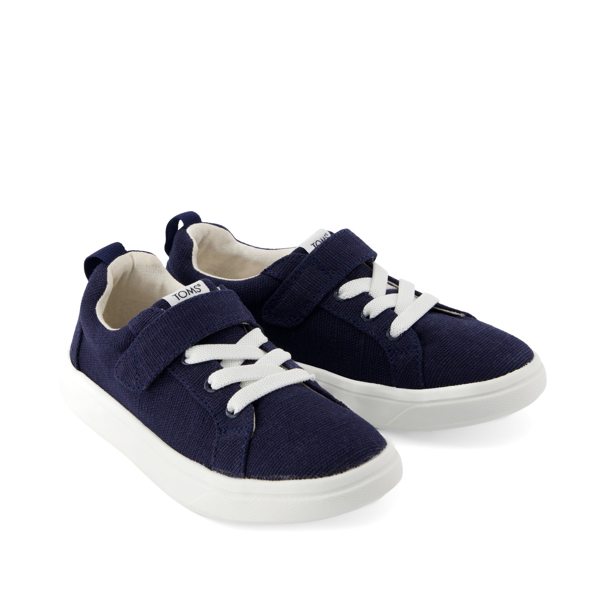 Cruz Lace-Up Kids Sneaker - Navy Heritage Canvas Front View