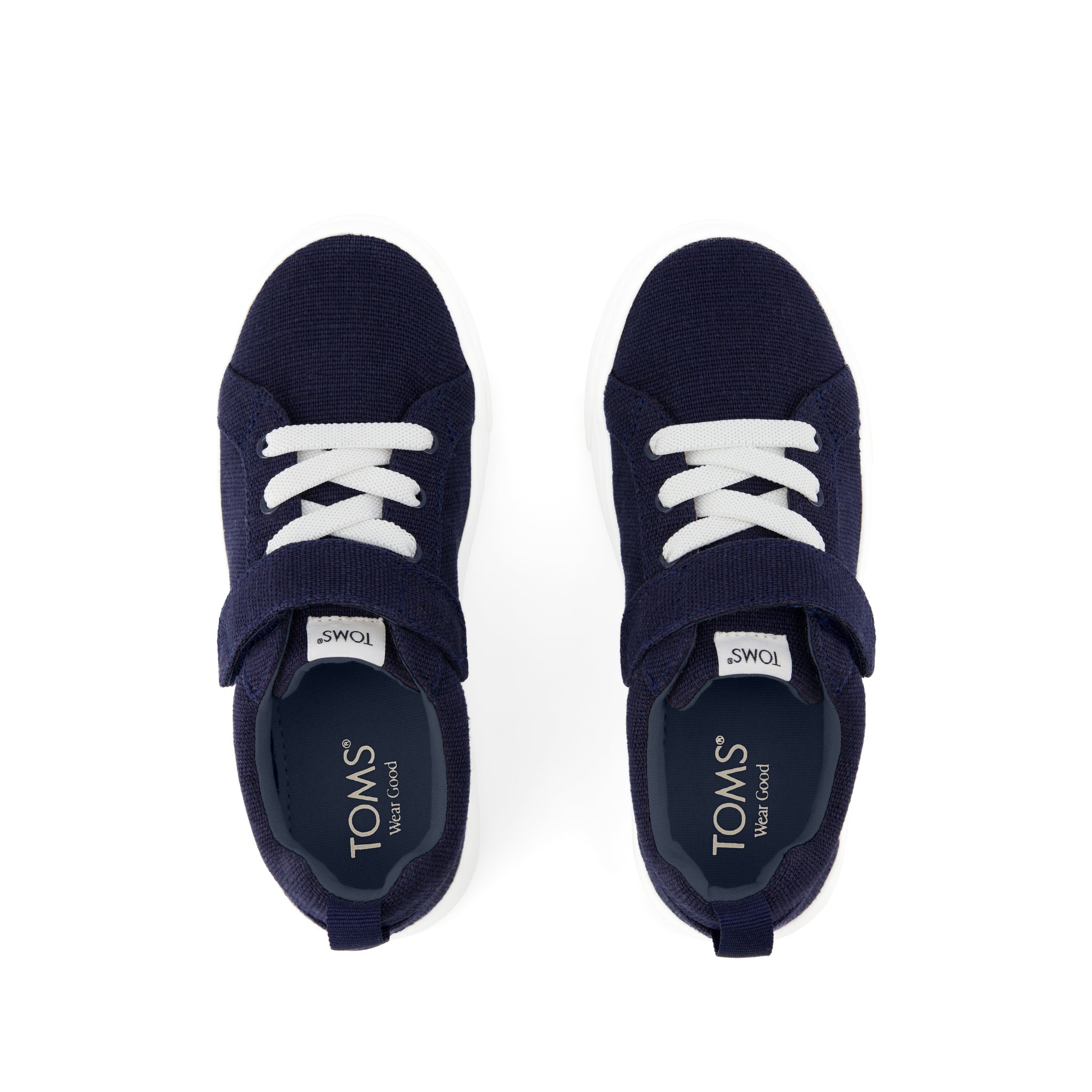 Cruz Lace-Up Kids Sneaker - Navy Heritage Canvas Top View